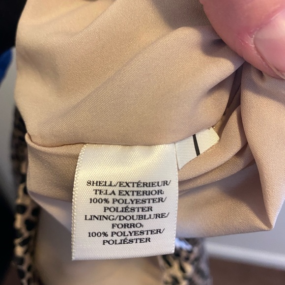 ANN TAYLOR Animal Print Shift Dress Spotted V Neck Sleeveless M NEW $139 - Picture 5 of 7